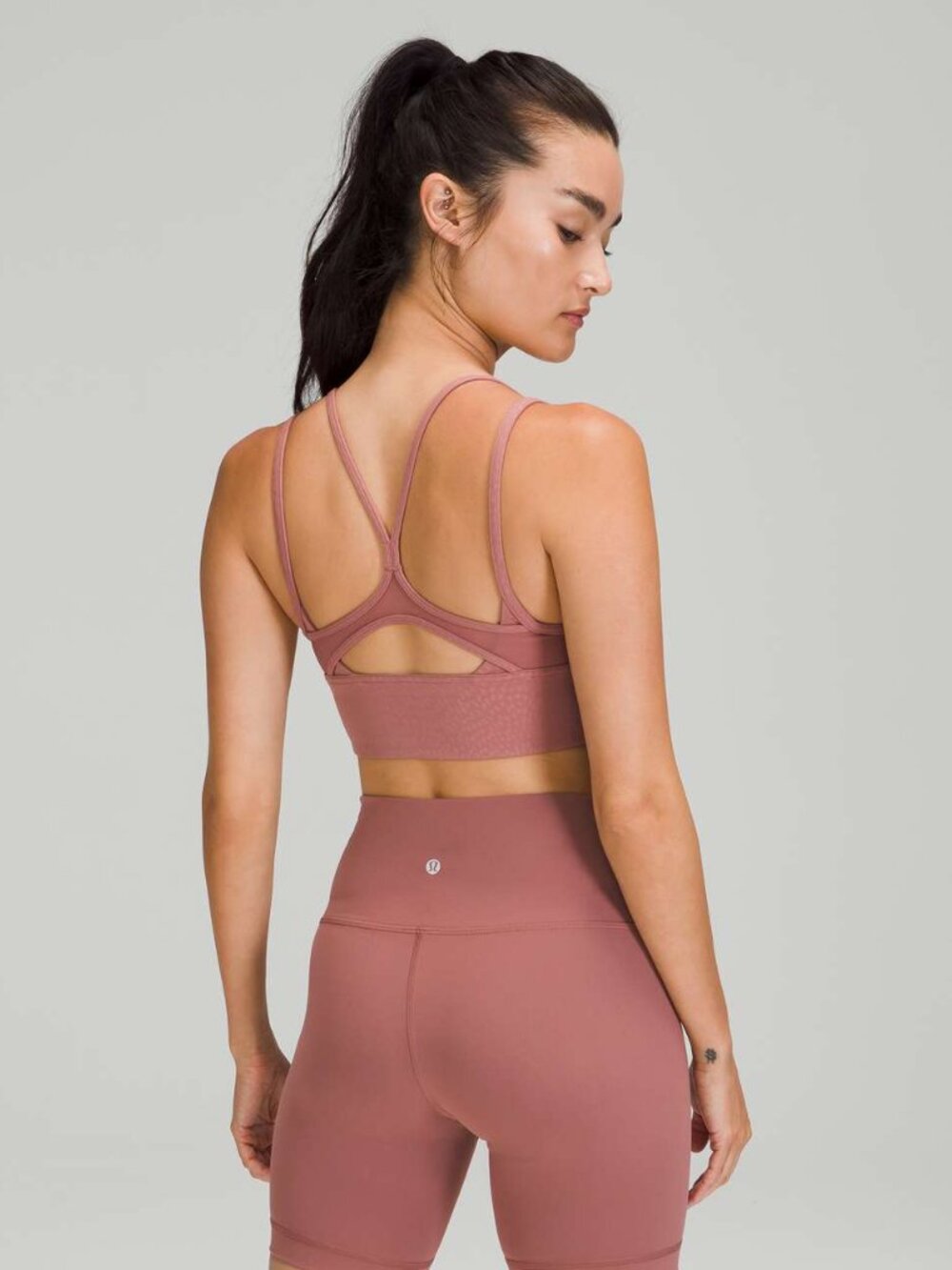 Lululemon Nulu and Mesh Yoga Bra Jewel Emboss Spiced Chai / Spiced Chai